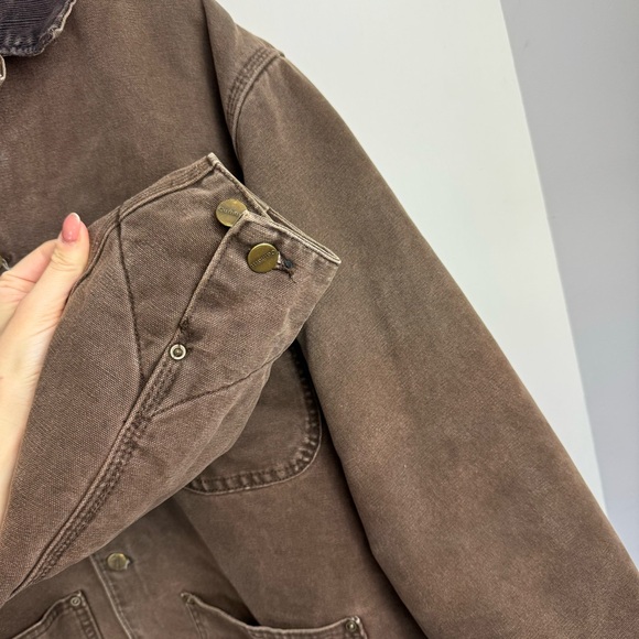 Vintage Carhartt Blanket Lined Chore Barn Jacket C02CHT Coat Brown Sz Large - Picture 11 of 16
